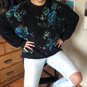 Black Floral Sweater